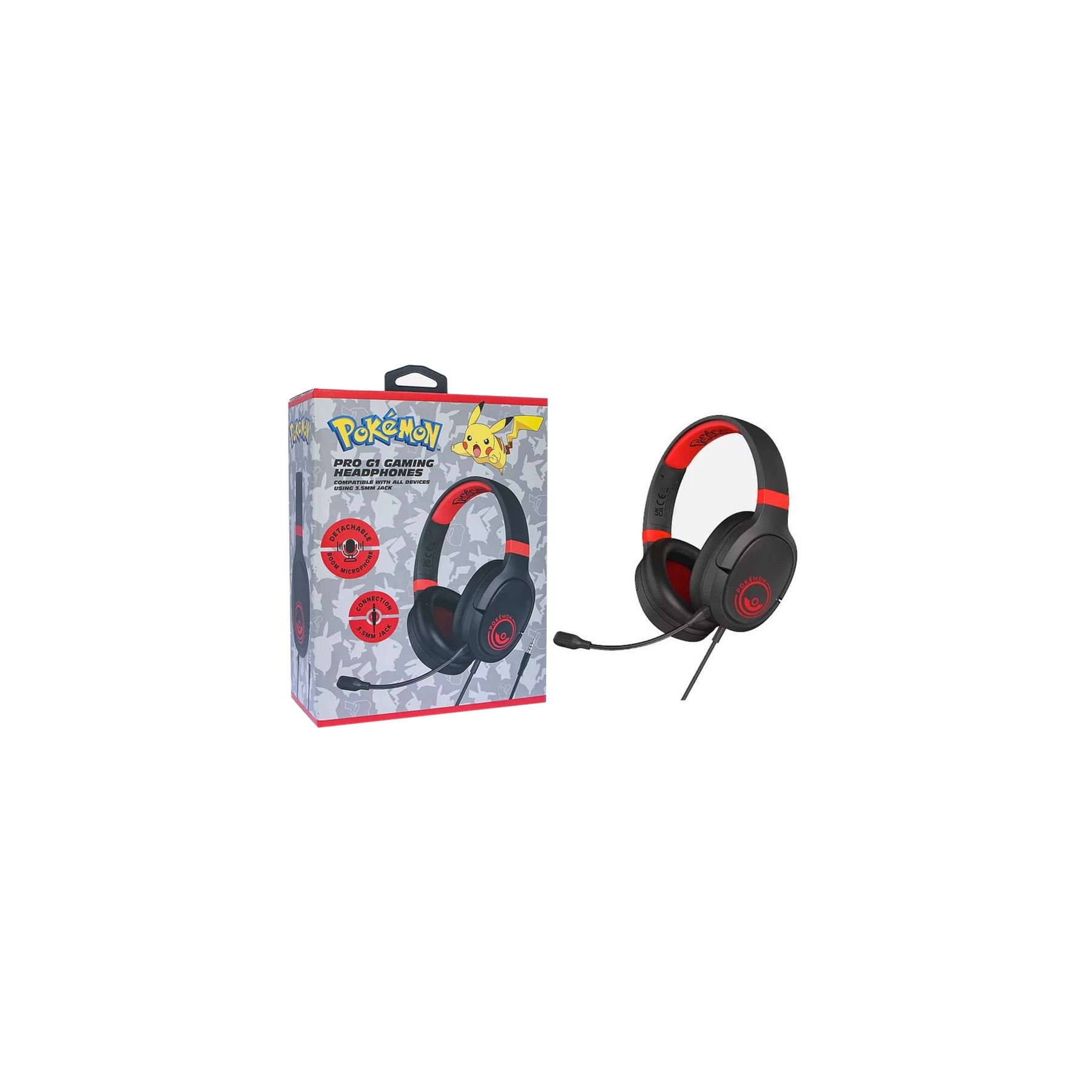 OTL PRO G1 GAMING HEADPHONES POKEMON POKEBALL BLACK/RED (NEGRO/ROJO) (CONSOLAS/TABLET/MOVIL/PC)