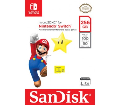 TARJETA DE MEMORIA SANDISK 256 GB MICROSDXC ESTRELLA (OFICIAL) (SWITCH/LITE)