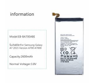 Battery For Samsung Galaxy A7 , Part Number: EB-BA700ABE