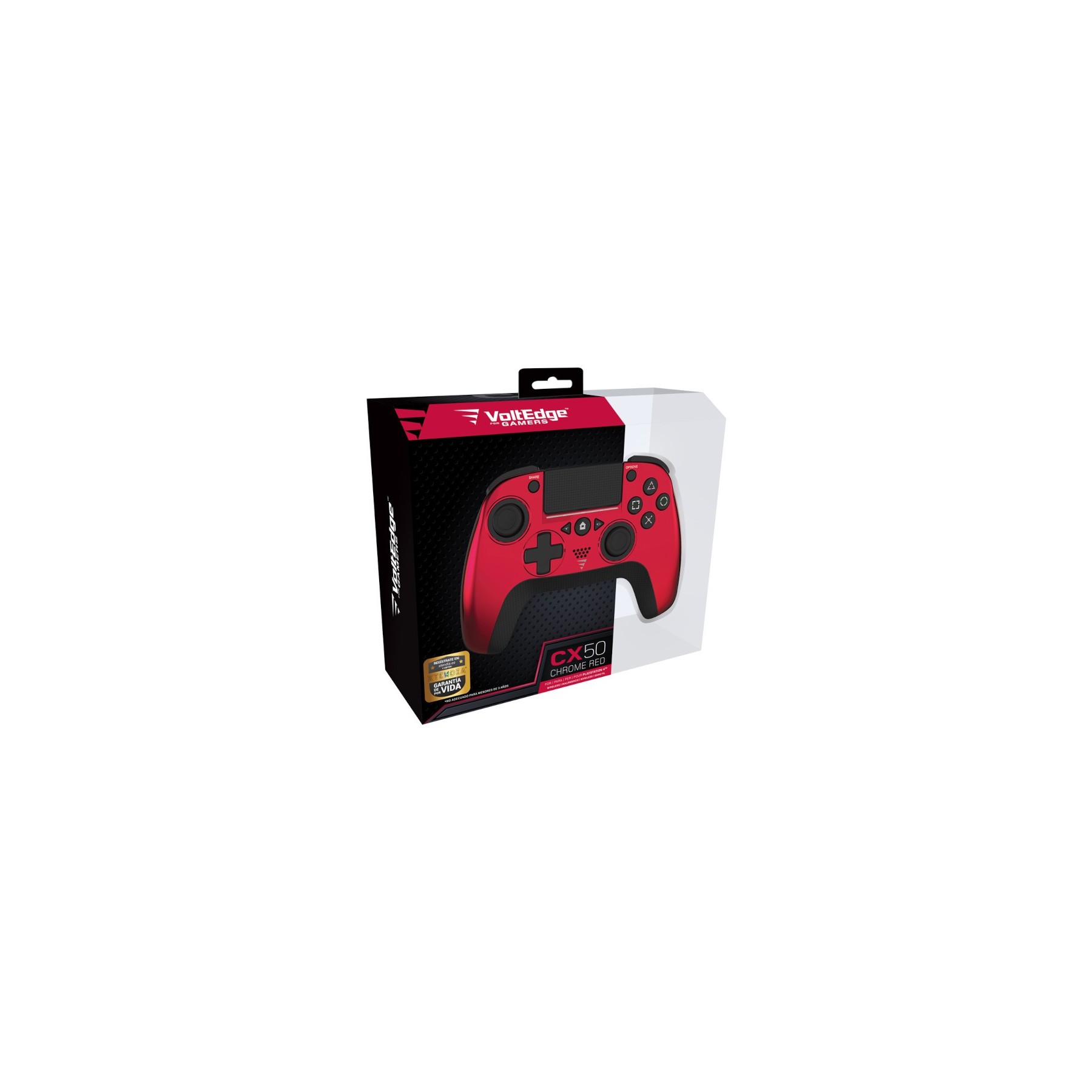 VOLTEDGE WIRELESS CONTROLLER CX50 CHROME RED (ROJO METALICO)