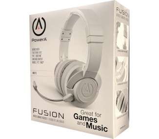 POWER A FUSION WIRED GAMING HEADSET WHITE (PS4/XBONE/SWITCH/PC/MAC)
