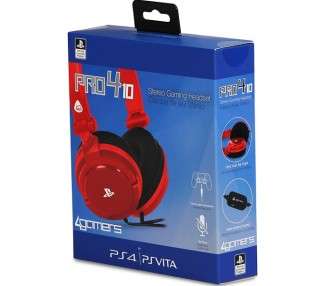 4GAMERS STEREO GAMING HEADSET PRO4-10 ROJO (OFICIAL)