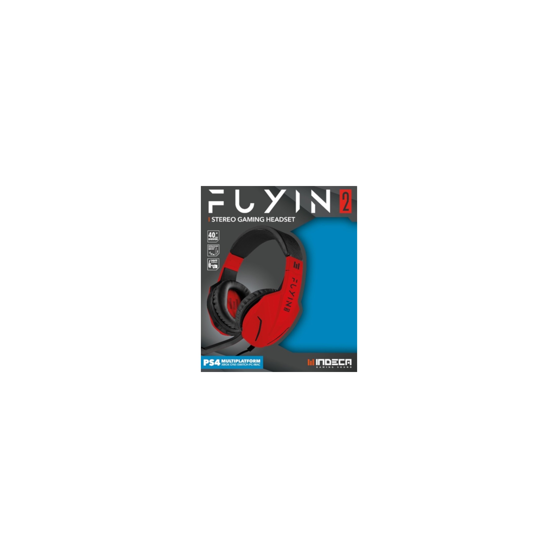INDECA STEREO GAMING HEADSET FUYIN 2.0 RED (PS4/XBONE/SWI/PC/MAC)