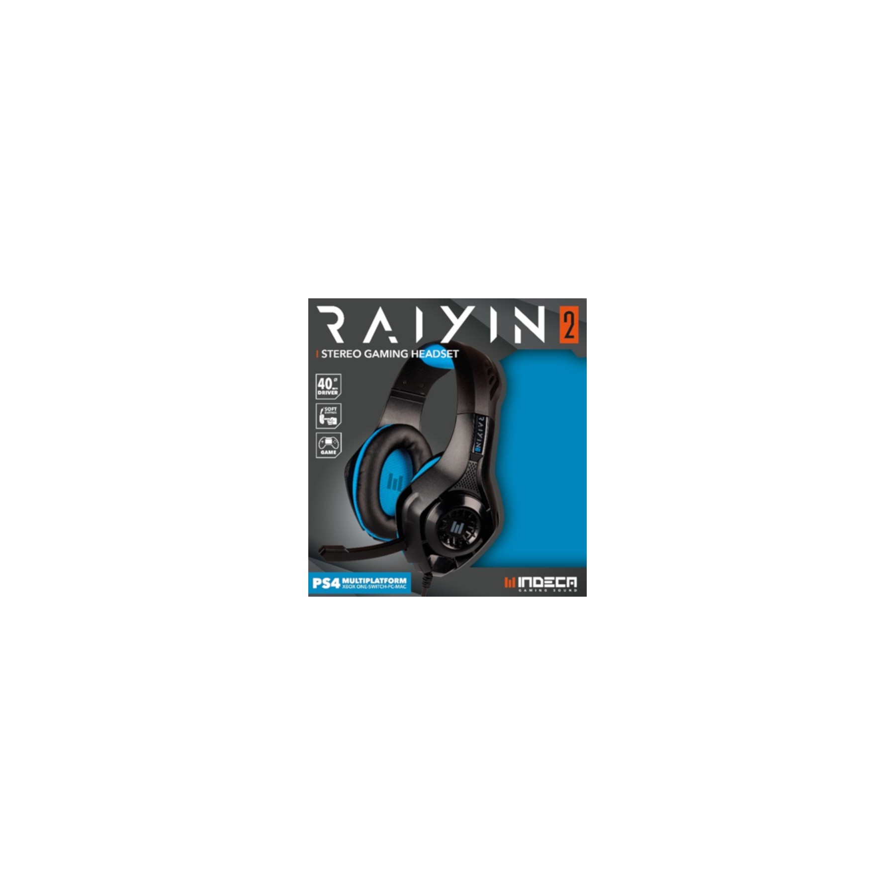 INDECA STEREO GAMING HEADSET RAYIN 2.0 BLACK (PS4/XBONE/SWI/PC/MAC)