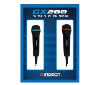 INDECA MICROFONOS CON CABLE GX200 (PS4/PS3/XB360/Wii/Wii U/PC)