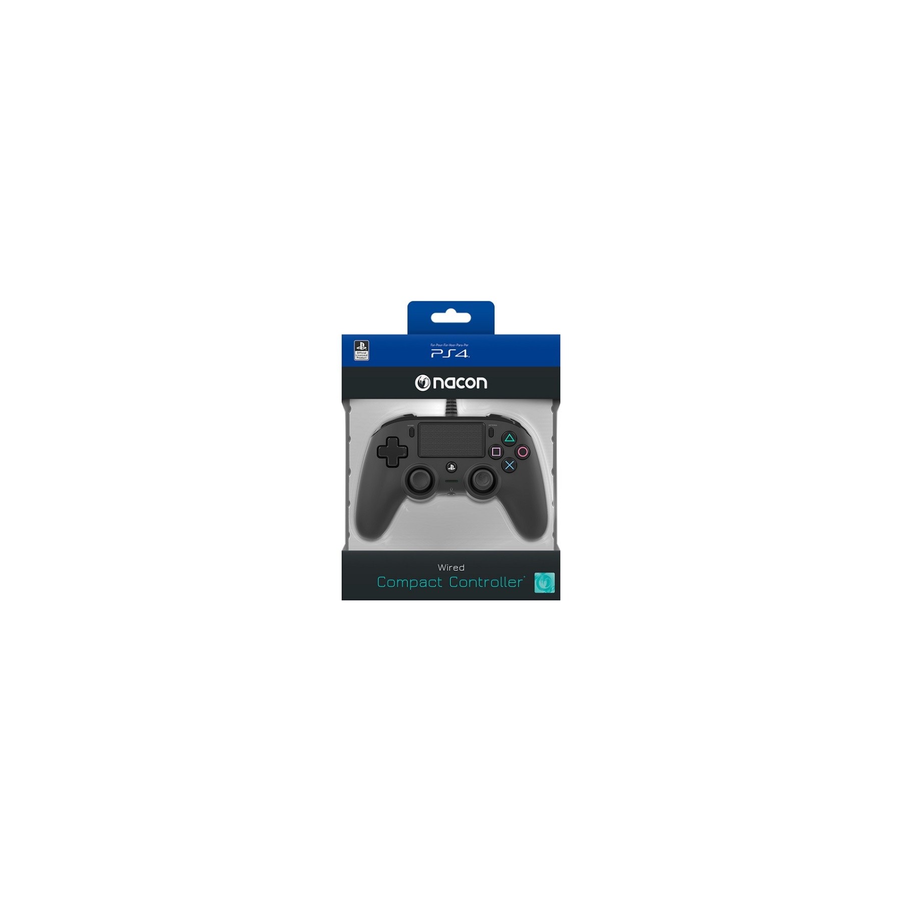 NACON WIRED COMPACT CONTROLLER BLACK OFICIAL (NEGRO)