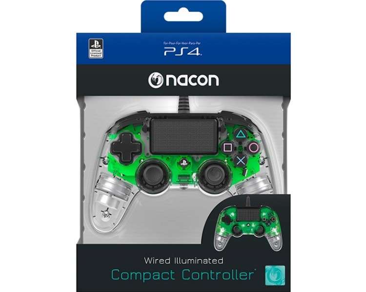 NACON WIRED ILLUMINATED COMPACT CONTROLLER GREEN (OFICIAL)