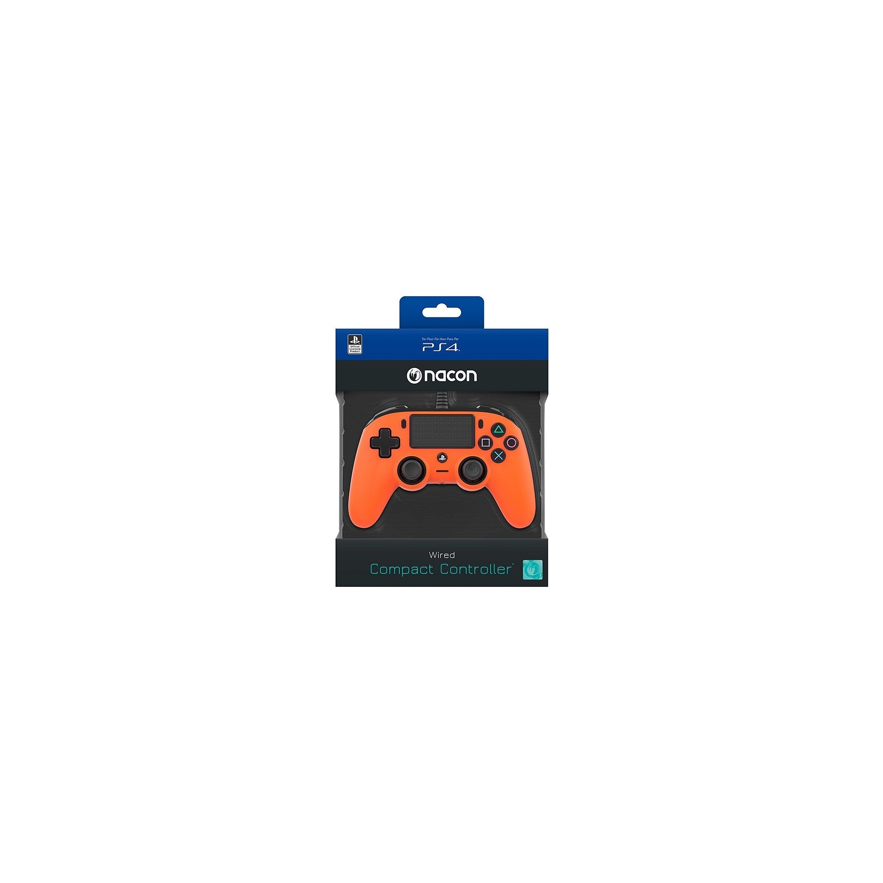 NACON WIRED COMPACT CONTROLLER ORANGE OFICIAL (NARANJA)