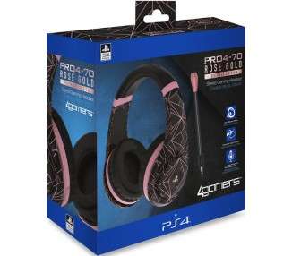 4GAMERS STEREO GAMING HEADSET  PRO4-70 ROSE GOLD/BLACK (OFICIAL)
