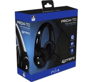 4GAMERS STEREO GAMING HEADSET PRO4-70 NEGRO (OFICIAL)