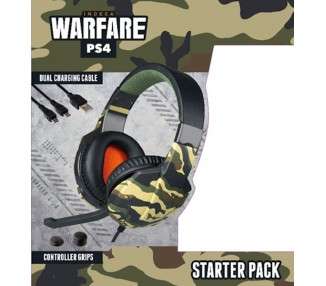 INDECA STARTER PACK WARFARE (HEADSET/DUAL CHARGING/GRIPS)