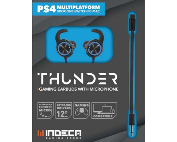 INDECA THUNDER GAMING EARBUDS WITH MICROFHONE (PS4/XBO/SWI/PC/TABLET)
