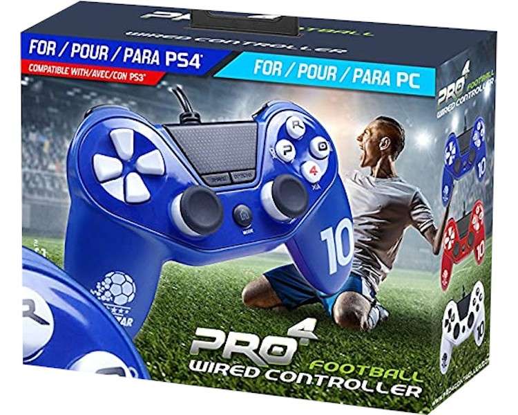 PRO 4 FOOTBALL WIRED CONTROLLER AZUL (BLUE) (PS4/PS3/PC)