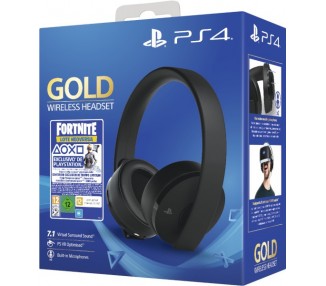 WIRELESS HEADSET 7.1 GOLD ED.BLACK (SONY) + FORTNITE (CODIGO NEOVERSA)