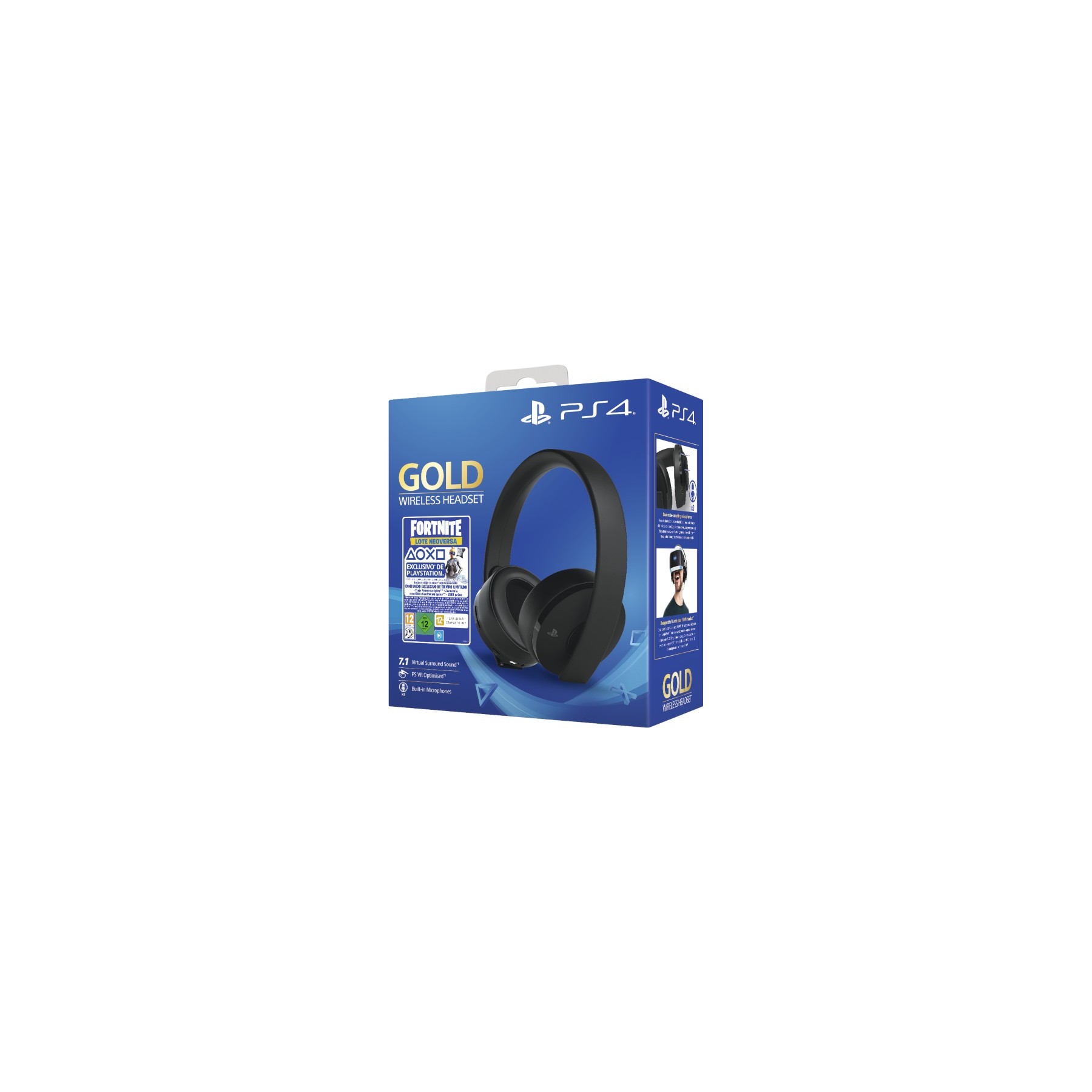 WIRELESS HEADSET 7.1 GOLD ED.BLACK (SONY) + FORTNITE (CODIGO NEOVERSA)