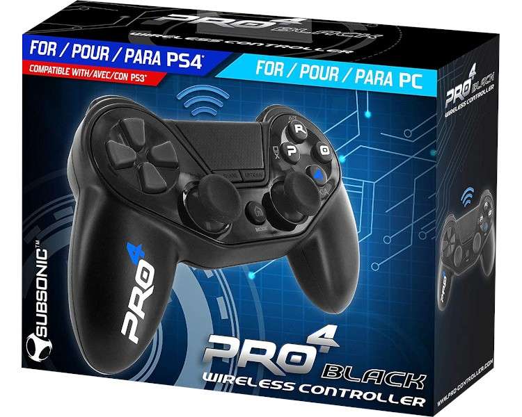 SUBSONIC WIRELESS CONTROLLER PRO4 BLACK (PS4/PS3/PC)