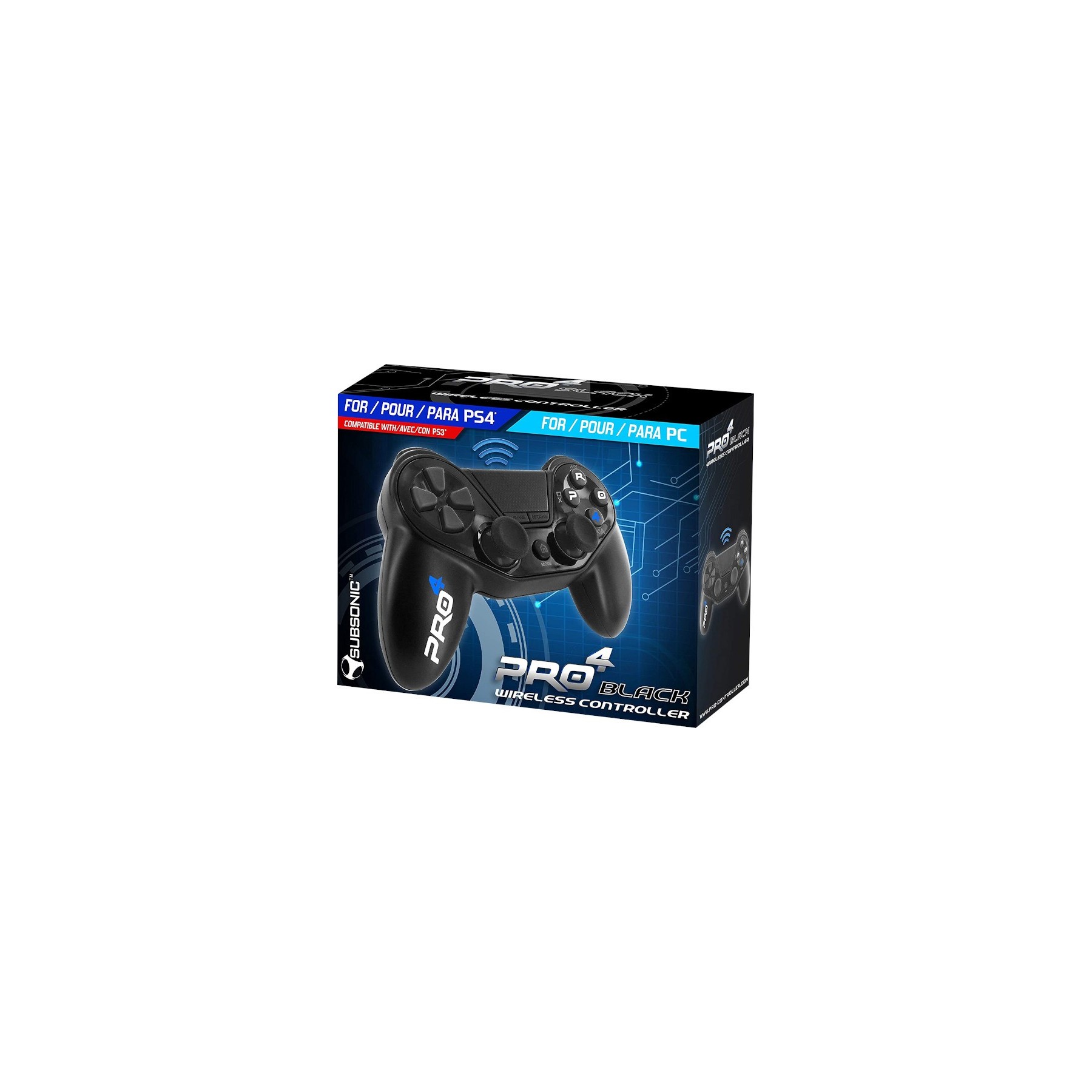 SUBSONIC WIRELESS CONTROLLER PRO4 BLACK (PS4/PS3/PC)
