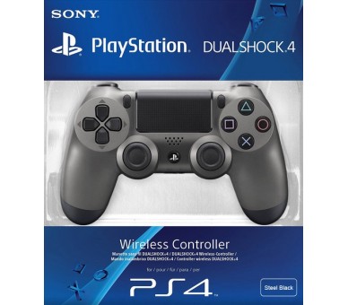 DUAL SHOCK 4 WIRELESS CONTROLLER STEEL BLACK (NEGRO) VERSION 2