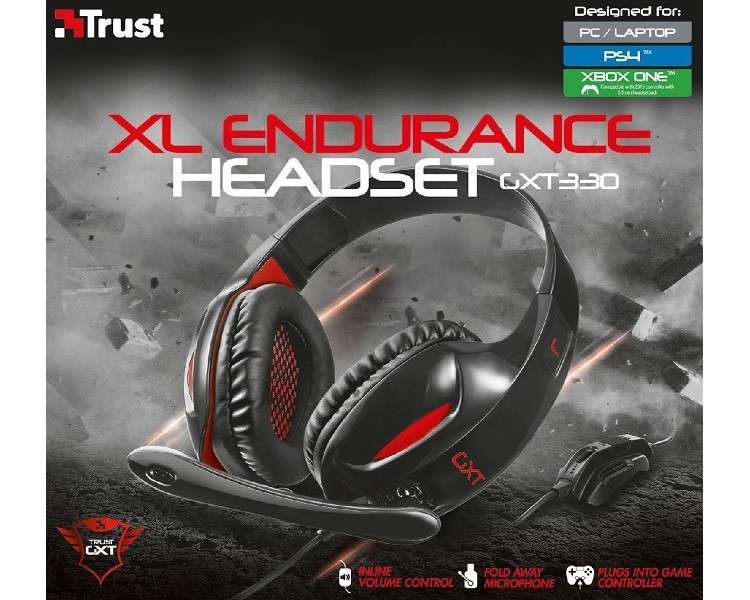 TRUST XL ENDURANCE HEADSET GXT 330 BLACK (PS4/PC/ONE)