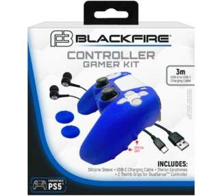 BLACKFIRE CONTROLLER GAMER KIT (SILICONE SLEEVE+ USB CHARGING CABLE+STEREO EARPHONES+2 THUMB GRIPS)