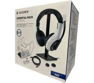 BIGBEN ESSENTIAL PACK 5 IN 1 WHITE (HEADSET/SOPORTE HEADSET/BASE DE CARGA 2 DUAL/CABLE USB/2 GRIPS)