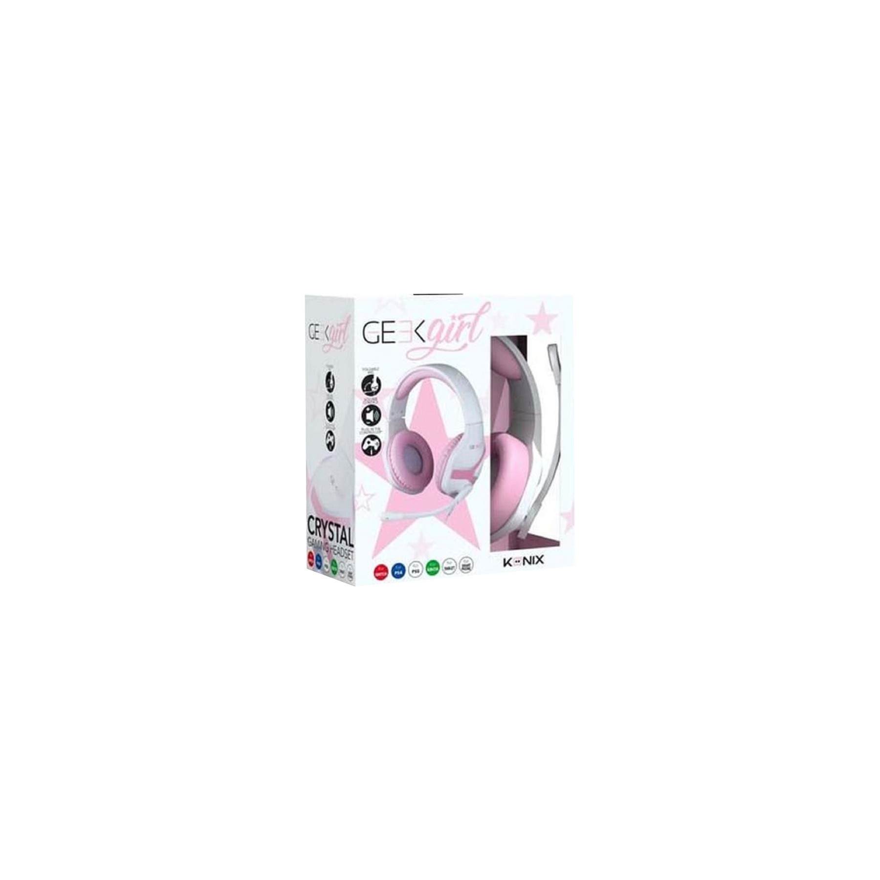 KONIX GAMING HEADSET GEEK GIRL CRYSTAL (PS4/SWITCH/XBOX S/XBONE/PC)