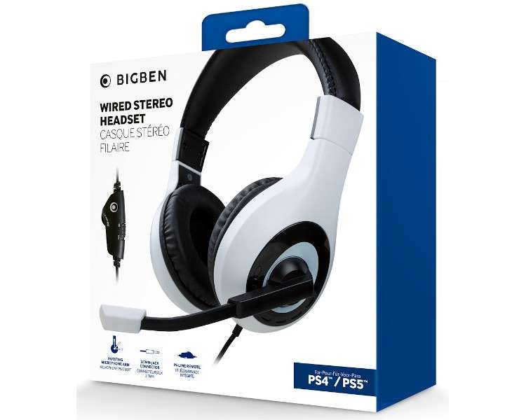 BIGBEN WIRED STEREO HEADSET WHITE/BLACK (BLANCO/NEGRO) (PS4)
