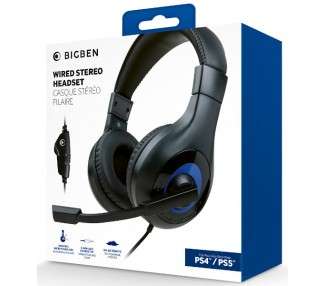 BIGBEN WIRED STEREO HEADSET (NEGRO/AZUL) (PS4)