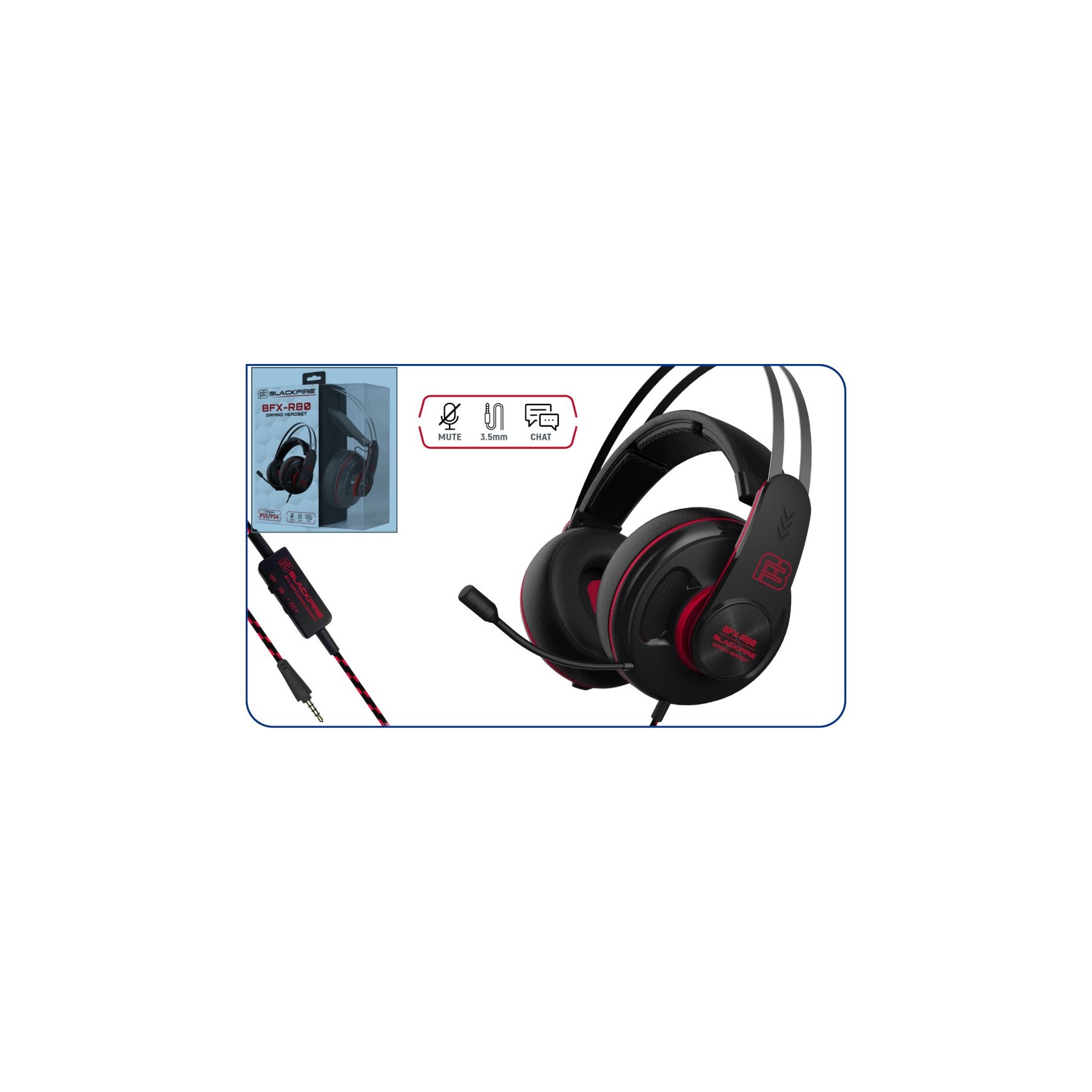 BLACKFIRE GAMING HEADSET BFX-R80 (PS4/XBOX/SWITCH/PC)
