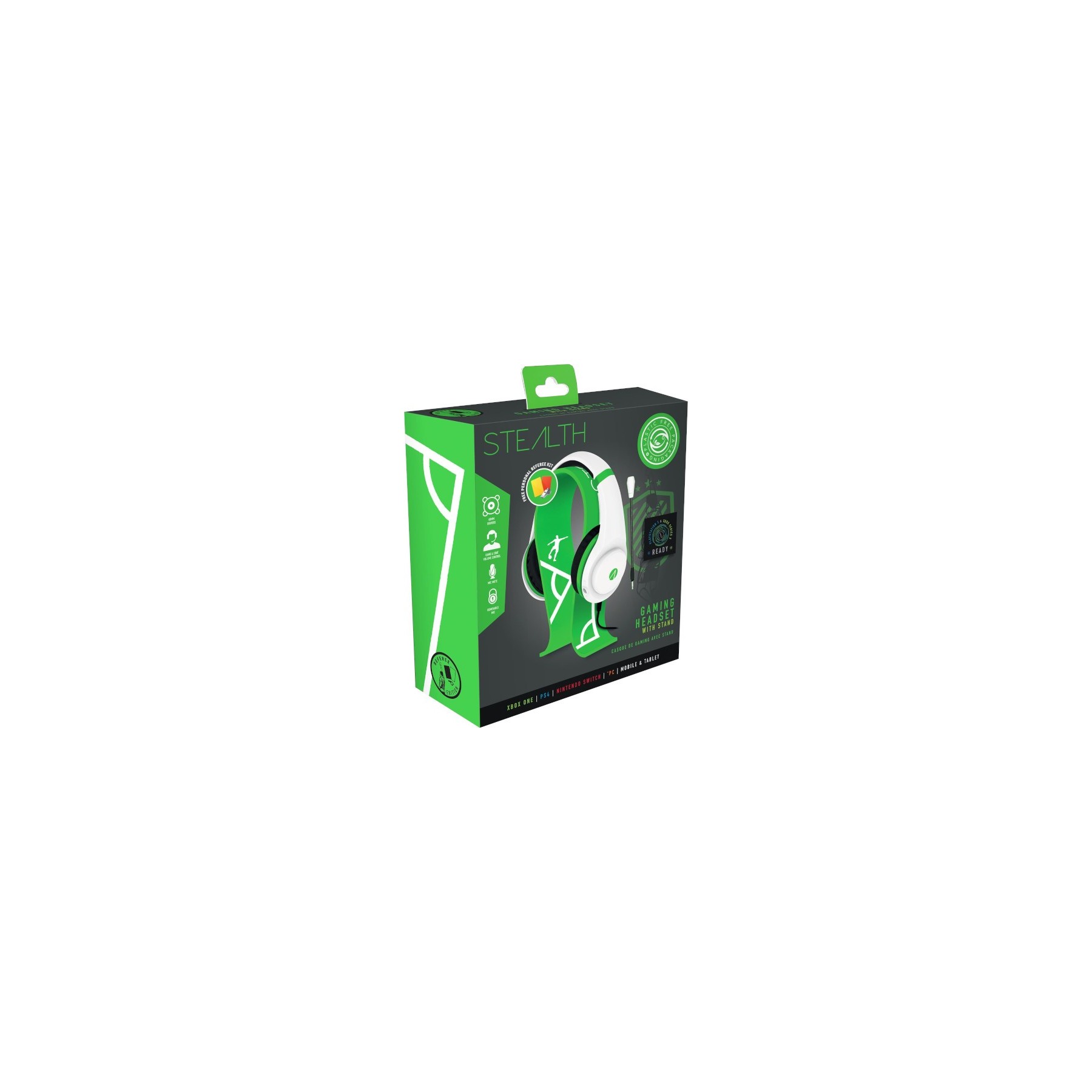 STEALTH GAMING HEADSET GREEN & WHITE REFEREE EDITION (PS5/PS4/XBX/XBONE/SWITCH/PC/MOBILE)