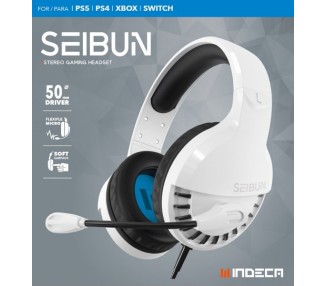 INDECA STEREO GAMING HEADSET SEIBUN WHITE (BLANCO) (PS4/XBOX/SWITCH)