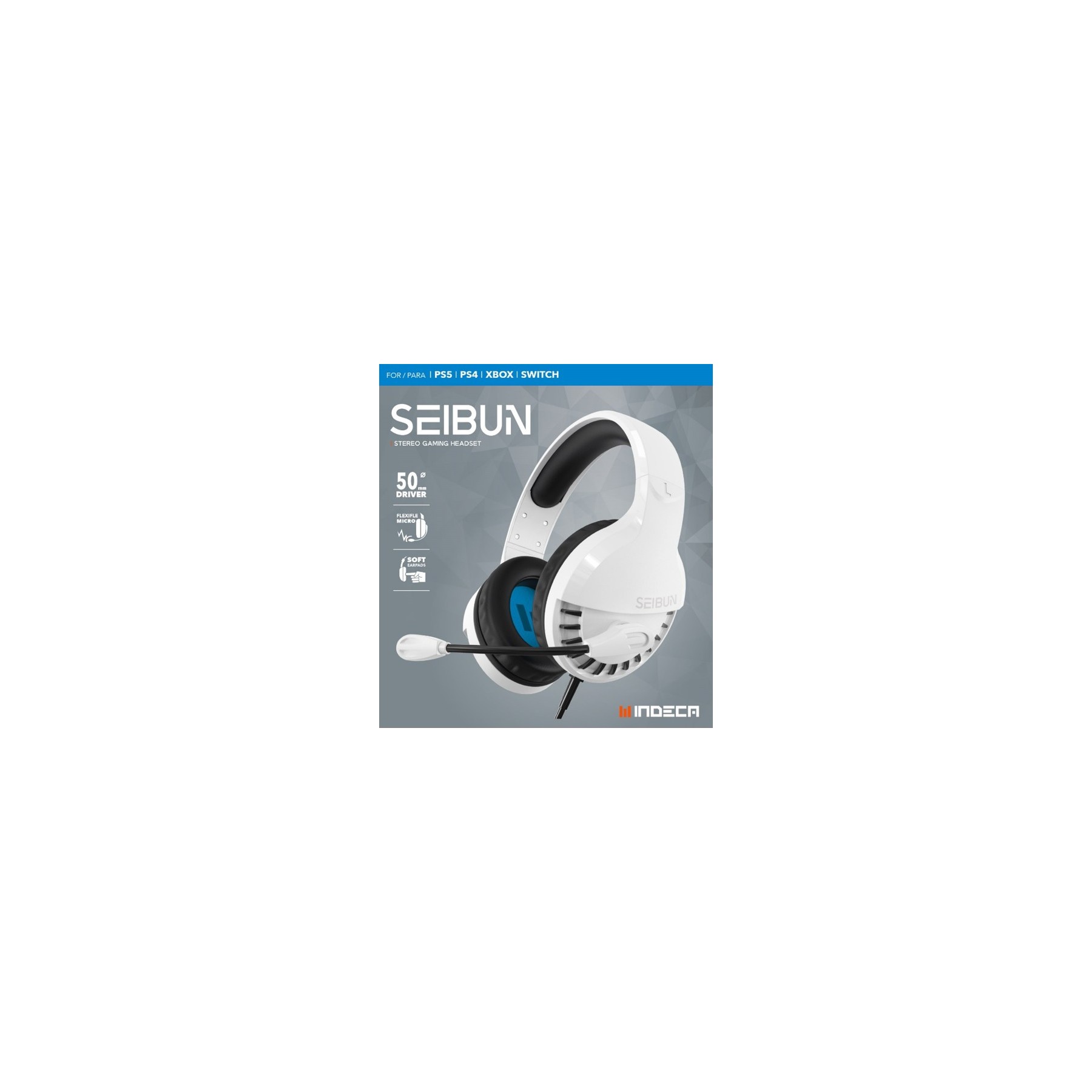 INDECA STEREO GAMING HEADSET SEIBUN WHITE (BLANCO) (PS4/XBOX/SWITCH)