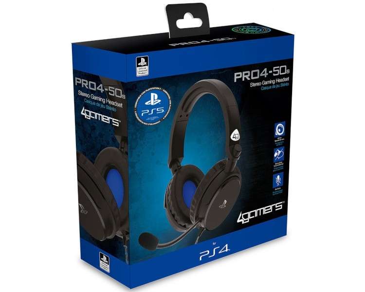 4GAMERS STEREO GAMING HEADSET PRO4-50S BLACK (NEGRO) (PS5/PS4)