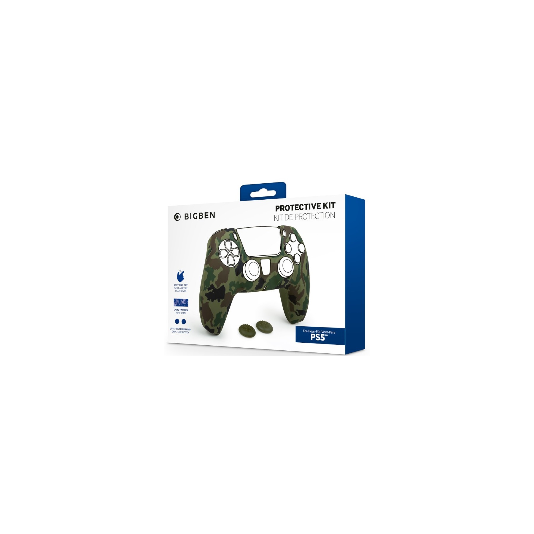 BIGBEN PROTECTIVE KIT SILICONA + 2 THUMB STICKS CAMO