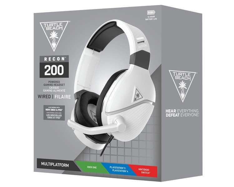 TURTLE BEACH WIRED GAMING HEADSET RECON 200 WHITE (BLANCO) (PS5/PS4/XBOX/SWITCH)
