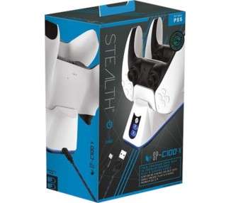 STEALTH CHARGING DOCK BASE DE CARGA DUAL + CHARGE CABLE 2 M WHITE (BLANCO)