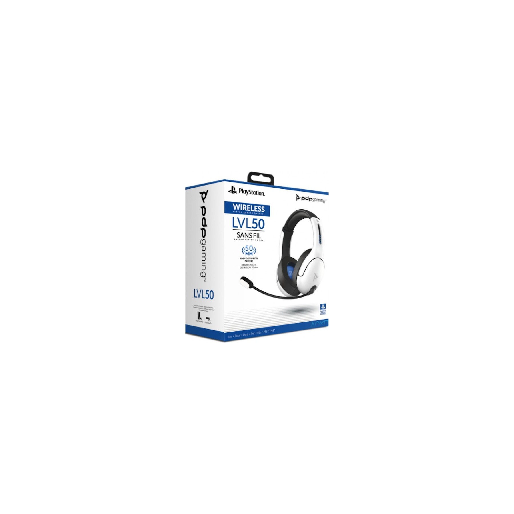 PDP WIRELESS STEREO HEADSET LVL50 WHITE CON MICROFONO FLEXIBLE (BLANCO) (PS4)
