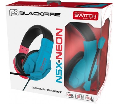 BLACKFIRE GAMING HEADSET NSX-NEON RED/ BLUE (ROJO/AZUL) (LITE/OLED)