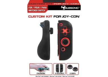SUBSONIC CUSTOM KIT FOR JOY-CON CONTROLLERS GRIS( 2 SILICONES Y 2 GRIPS)