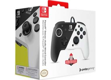 PDP FACEOFF DELUXE + AUDIO WIRED CONTROLLER BLACK/WHITE (NEGRO/BLANCO) (OLED)