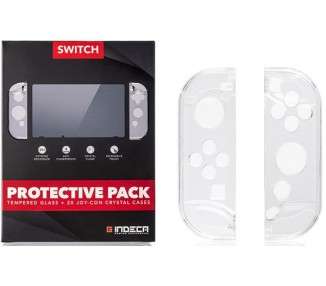 INDECA PROTECTIVE PACK (TEMPERED GLASS+2 CRYSTAL CASE JOYCON)
