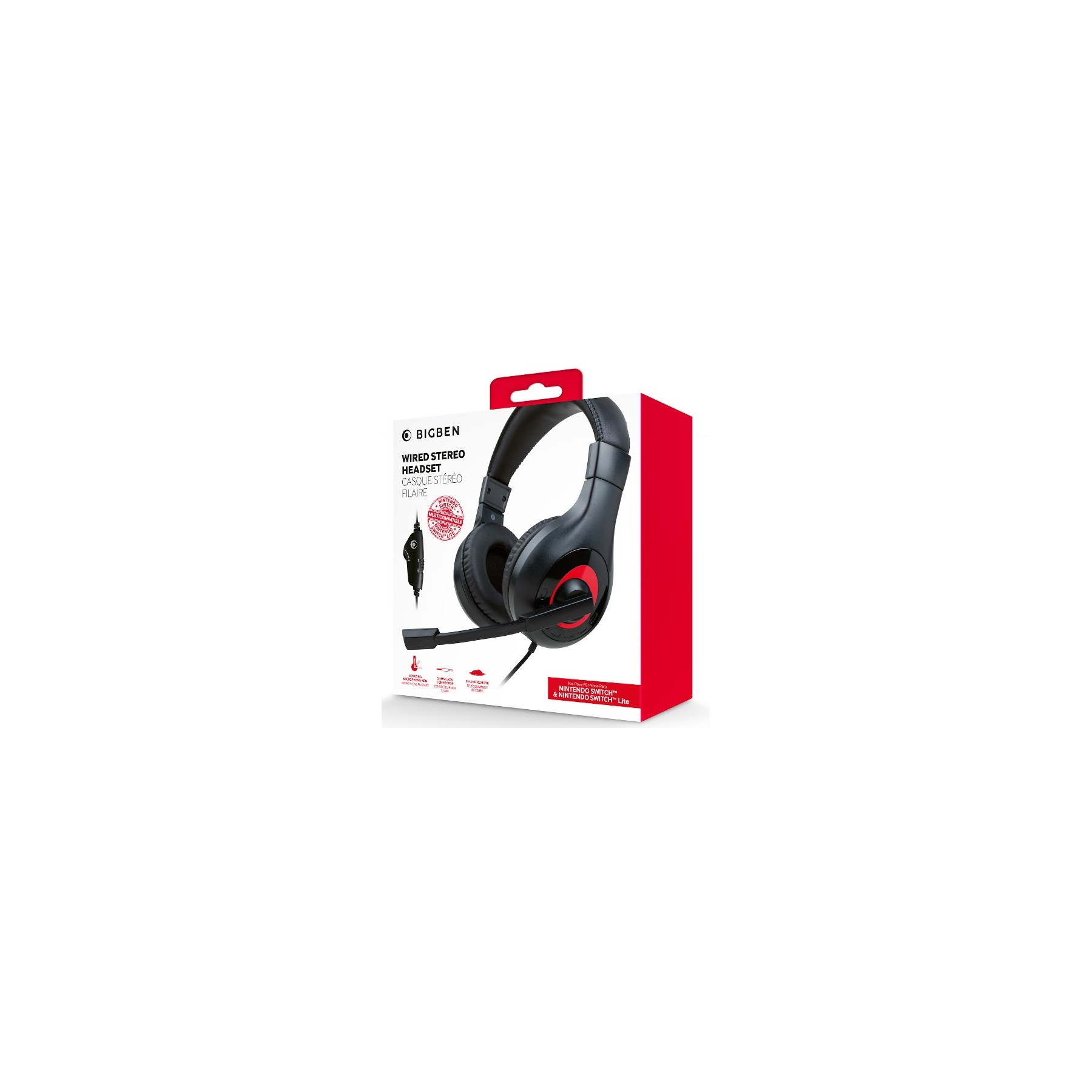 BIGBEN WIRED STEREO HEADSET (NEGRO/ROJO) (LITE)