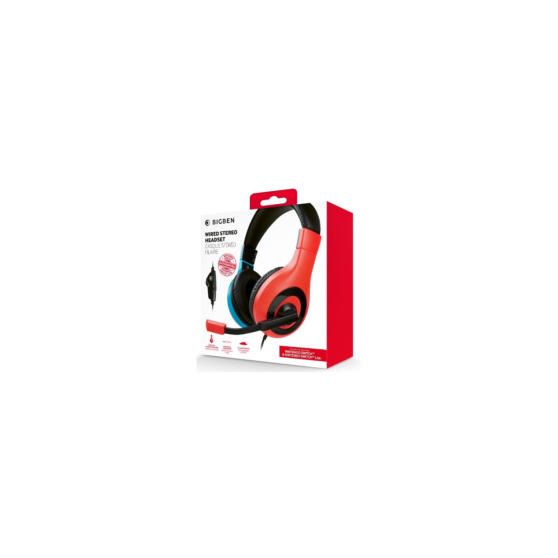 BIGBEN WIRED STEREO HEADSET (ROJO/AZUL) (LITE)