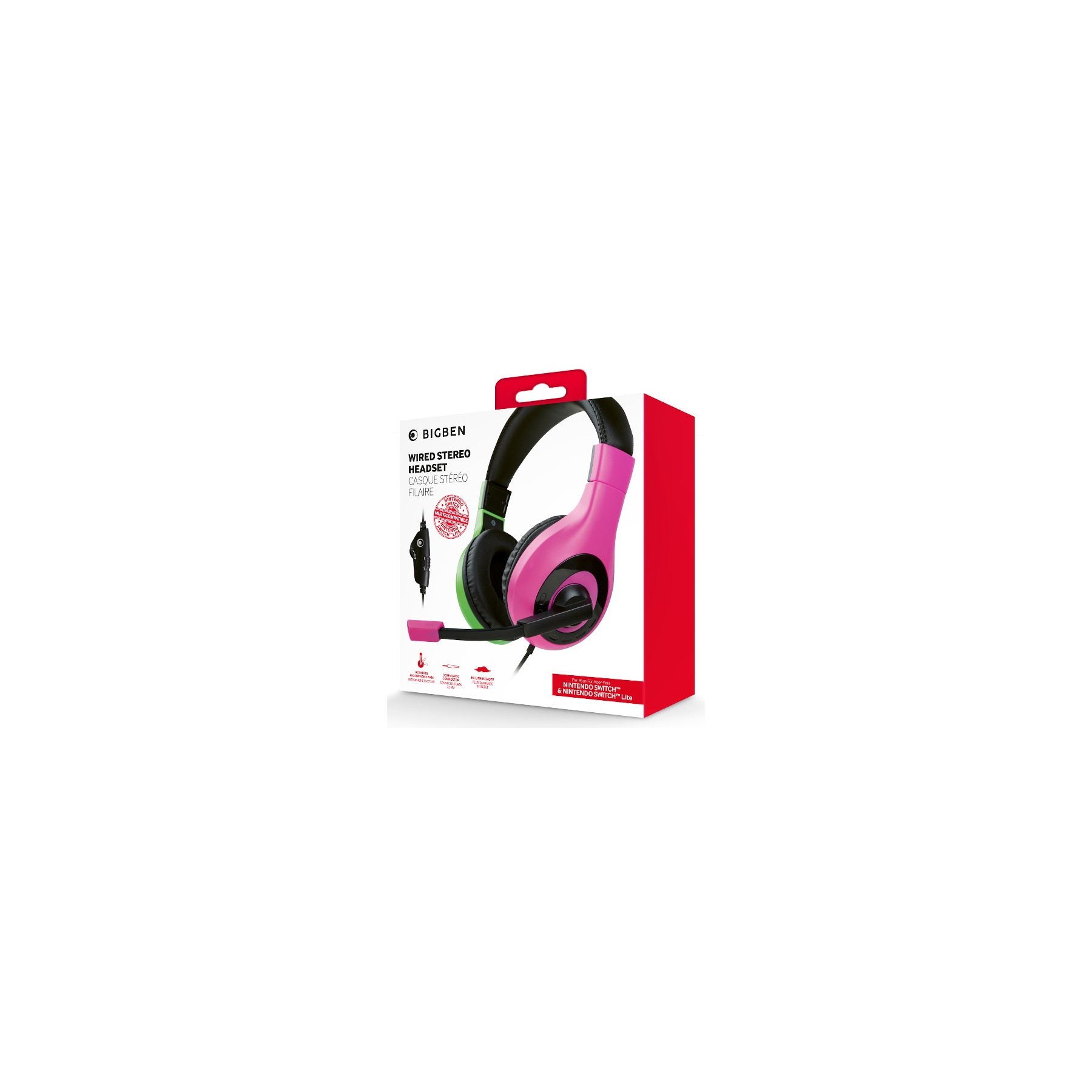 BIGBEN WIRED STEREO HEADSET PINK/GREEN (ROSA/VERDE) (LITE)