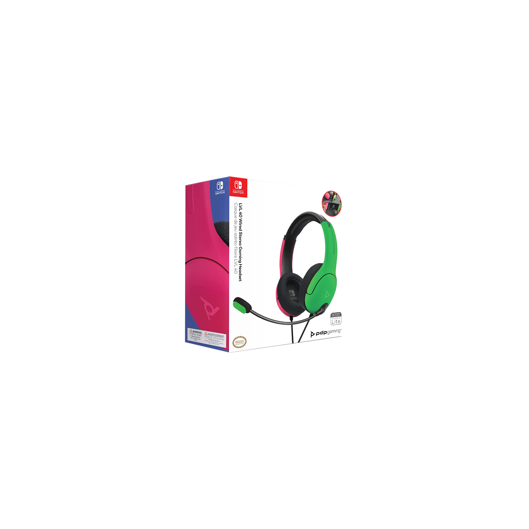 PDP LVL 40 WIRED STEREO GAMING HEADSET  PINK/GREEN (ROSA/VERDE)