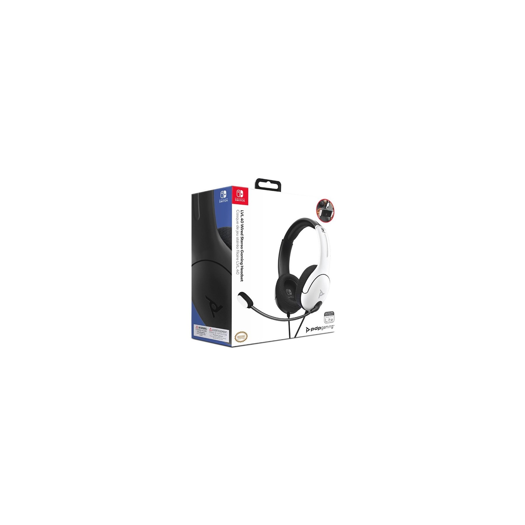 PDP LVL 40 WIRED STEREO GAMING HEADSET BLACK / WHITE (NEGRO/BLANCO) (OLED/LITE)