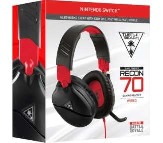 TURTLE BEACH WIRED GAMING HEADSET RECON 70N BLACK (NEGRO) (PS4/XBONE/SWITCH/MOVIL)