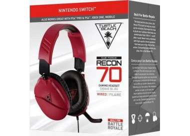 TURTLE BEACH WIRED GAMING HEADSET RECON 70 RED (ROJO) (PS4/XBONE/SWITCH/MOVIL)