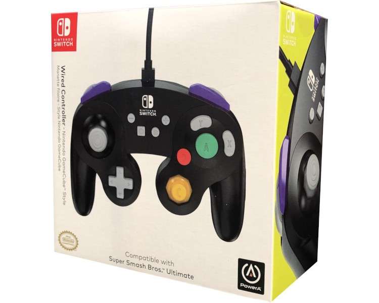 POWER A WIRED CONTROLLER GAMECUBE STYLE BLACK (NEGRO)