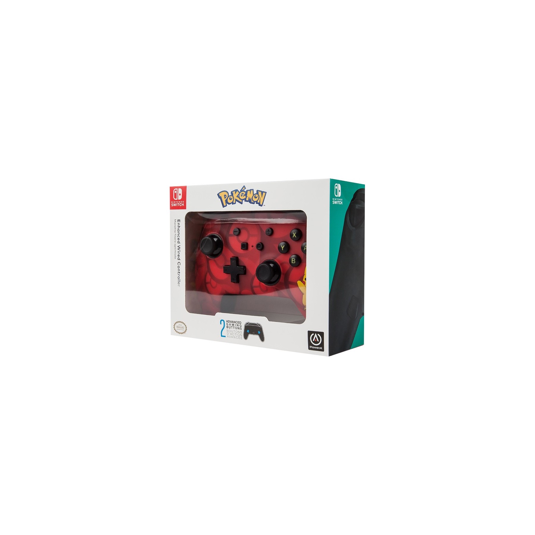 POWER A ENHANCED WIRED CONTROLLER ROJO POKEMON PIKACHU